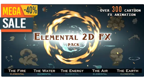 Elemental 2D FX pack [300 elements] v.05 9673890
